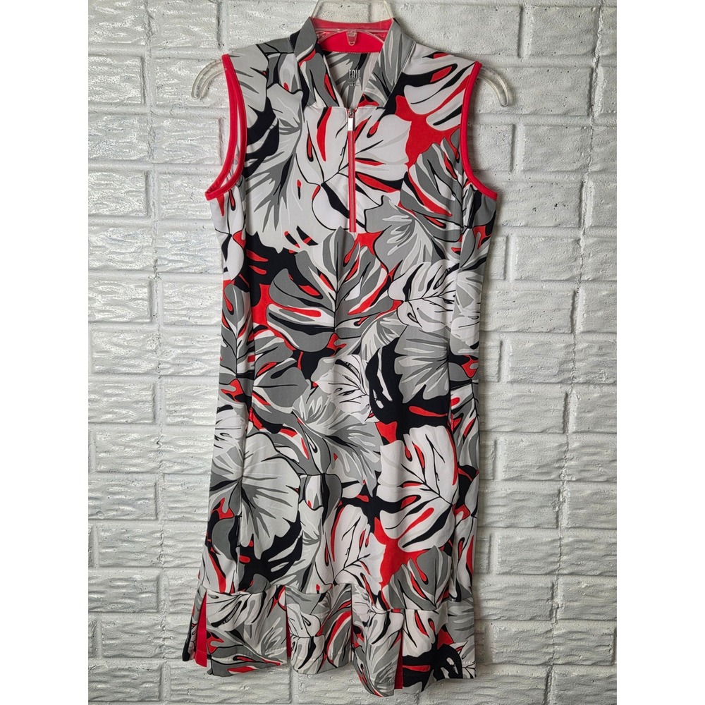 TAIL Women's Small Black Orange Gray Floral Golf Tennis Pickleball Active Dress